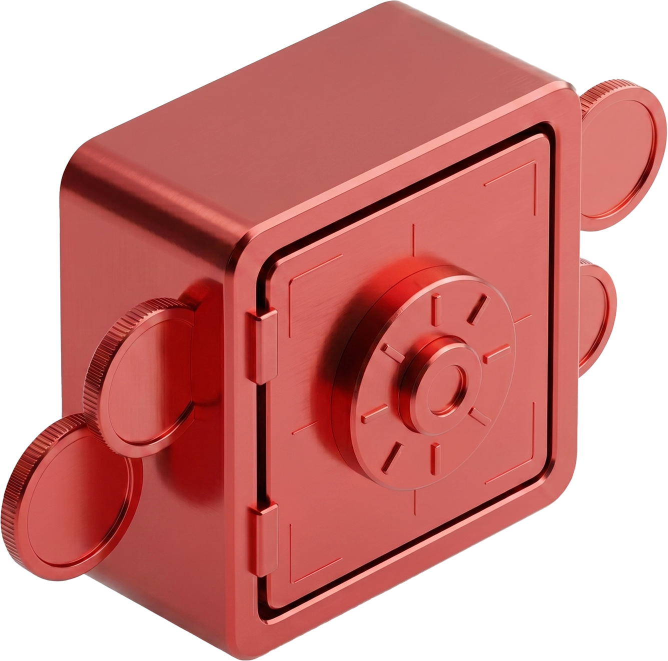 3D Red Secure Vault
